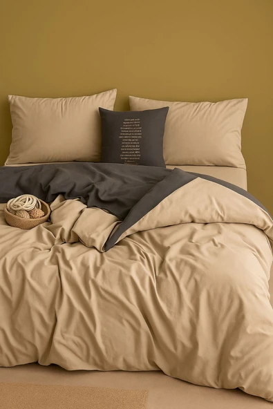 Sheri Home Lastikli Çarşaflı Çift Kişilik Nevresim Takımı Gardenbeji8855522772188 ürün görseli