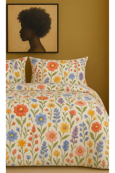 Sheri Home Kırçiçek Model Çift Kişilik Nevresim Takımı tY737727277 - Resim 3