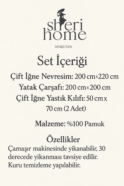 Sheri Home YENİ Pamuklu Çift Kişilik Nevresim Takımı KIRÇİÇEKMODEL88656563322025 - Resim 3