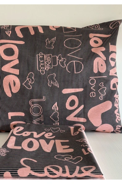 Sheri Home Tekstil Life Happy Love Kolay Ütülenir Çift Kişilik Çarşaf Takımı 180x200 Cm - Resim 3