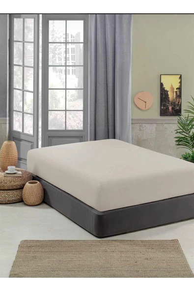 Sheri Home Düz Pamuklu Ütülenebilir Bambu Kumaş Penye Lastikli Çarşaf Betsey001453 ürün görseli 1