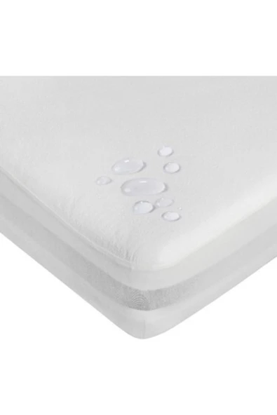 Sheri Home Tekstil Cotton Sıvı Geçirmez Beyaz Yumuşak Yatak Alezi Fitted - Resim 3