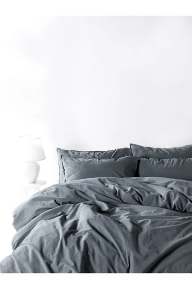 Sheri Home Tekstil Penye Fitted Çarşaf Stonwashed Yastık Kılıfı 1 Adet-castle Yumuşak Ve Vintage 100x200 ürün görseli 1