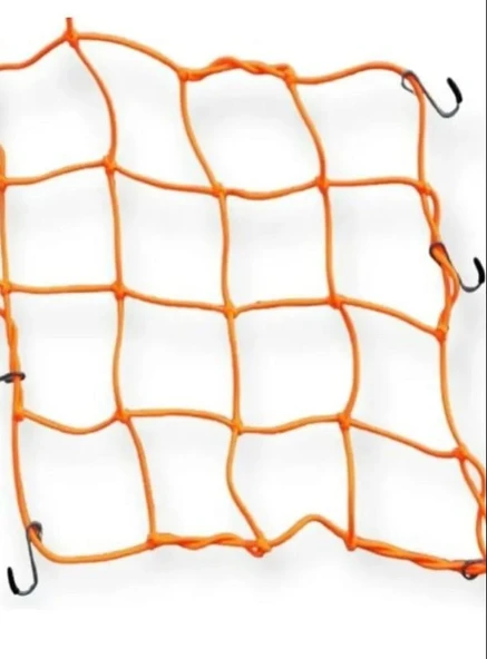 TEX 2010 Ahtapot Motosiklet Kancalı Kask Filesi Evrensel Kask Filesi Plastik Kancalı 40 X 40 Cm Turuncu