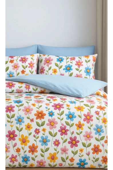 Sheri Home LİTTLE HEART Pamuklu Çift Kişilik Nevresim Takım PİRAMİTtr888736636557721 - Resim 2