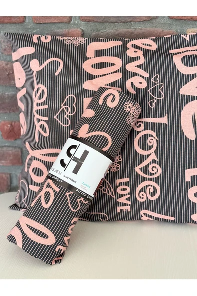 Sheri Home Tekstil Life Happy Love Kolay Ütülenir Çift Kişilik Çarşaf Takımı 180x200 Cm ürün görseli 1