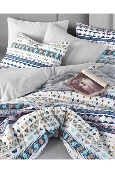 Sheri Home Tekstil Lastikli Çarşaflı Çift Kişilik Nevresim Takımı | Pudra Bej ürün görseli