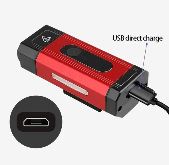 XBYC 6127 800 Lümen Bisiklet Ön Lamba Far Aydınlatma Usb Şarjlı Mavi Renk - Resim 6