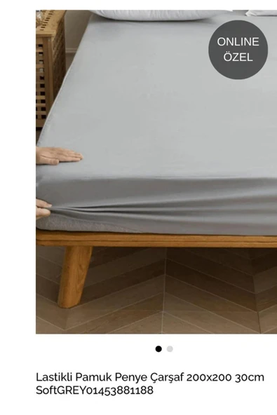 Sheri Home Lastikli Pamuk Penye Çarşaf 180x200 30cm SoftGREY01453881188 ürün görseli 1