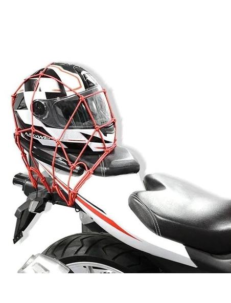 TEX 2010 Ahtapot Motosiklet Kancalı Kask Filesi Evrensel Kask Filesi Plastik Kancalı 40 X 40 Cm Turuncu - 3