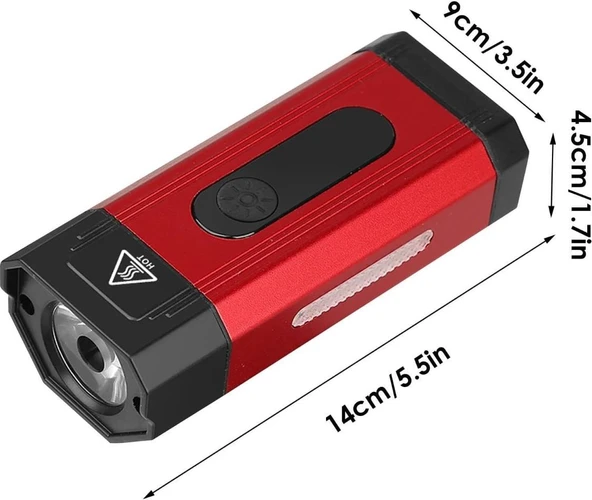 XBYC 6127 800 Lümen Bisiklet Ön Lamba Far Aydınlatma Usb Şarjlı Kırmızı - Resim 2