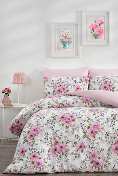 Sheri Home YENİ 100% Yıkanmış Pamuk Nevresim (Yorgan Kılıfı) KIRÇİÇEKMODEL88656563322025 ürün görseli 1