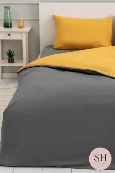 Sheri Home Lastikli Çarşaflı Nevresim Takımı Çift Kişilik%100 Limonpamuk01453020 - Resim 2