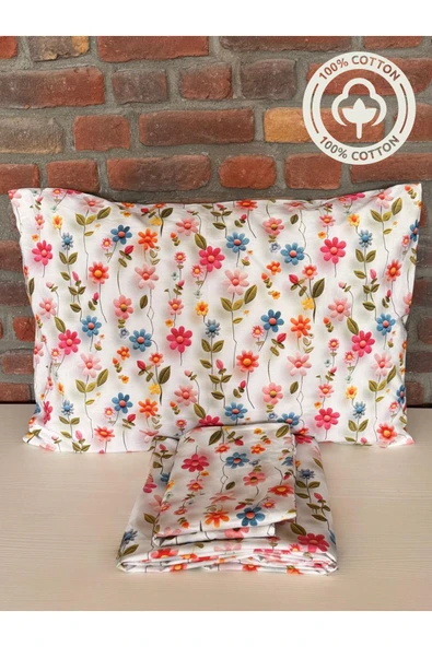 Sheri Home Tekstil Baby Flowers Tek/çift Kişilik Çarşaf Yastık Set 83 Telty555565565688 - Resim 2