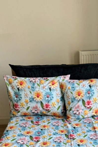 Sheri Home Kolay Ütülenir Çift Kişilik Çarşaf Yastık Set 2 Li Yastık Kılıfı Çarşafty555565565688 - Resim 4