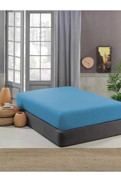 Sheri Home Düz Pamuklu Ütülenebilir Bambu Kumaş Penye Lastikli Çarşaf Betsey001453 ürün görseli 1