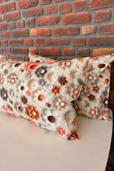 Sheri Home Tekstil YENİ Flowers Pamuklu 2’li Yastık Kılıfı 50*70 CmKapaklı 5DtTY5656855222 - Resim 2