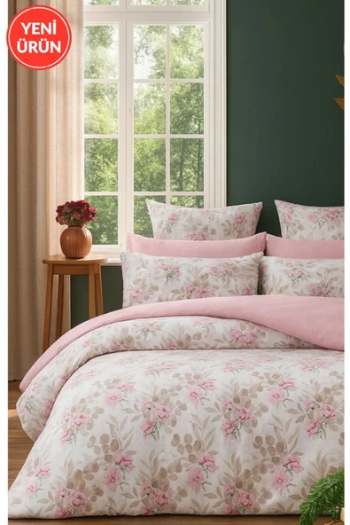 Sheri Home Tekstil Lastikli Çarşaflı Tek Kişilik Nevresim Takımı KIRÇİÇEKMODEL8892 ürün görseli 1