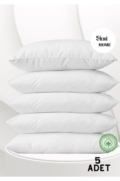 Sheri Home Tekstil Pamuklu 50x70 Beyaz Iç Astar, Fermuarlı Yastık Kılıfı, 5'li Yastık Şiltesi NEWSHE8820 ürün görseli 1