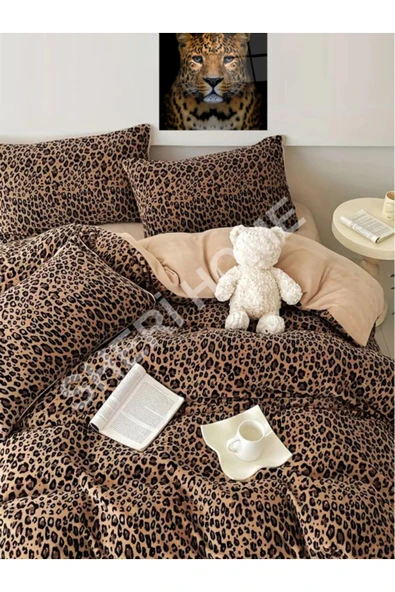 Sheri Home Tekstil Basic LeoparTek Kişilik Nevresim (Yorgan Kılıfı)Tr8887366365577 - Resim 2