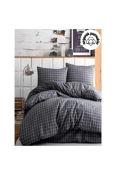 Sheri Home Tekstil Fümeminika Çift Kişilik Pamuklu Nevresim Takımı Gri - Resim 3