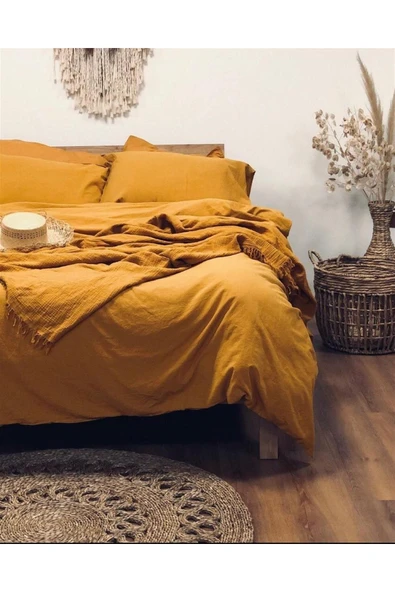 Sheri Home Tekstil Ephesus Vintage Çift Kişilik Nevresim Takımı %100 Pamuk Stonewashed Kusursuz Yumuşaklık-lemonade ürün görseli