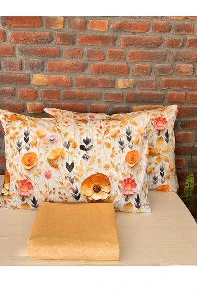 Sheri Home Tekstil Flowers Pamuklu 2’li Yastık Kılıfı 50*70 CmKapaklı 5DtTY5656855222 - Resim 3