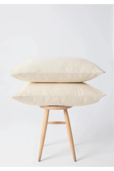 Sheri Home Düz Pamuklu 2’li Yastık Kılıfı Krem889334488 ürün görseli 1