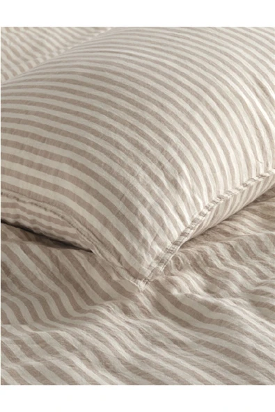 Sheri Home Tekstil Aura Vintage Nevresim Takımı Beige - Resim 2