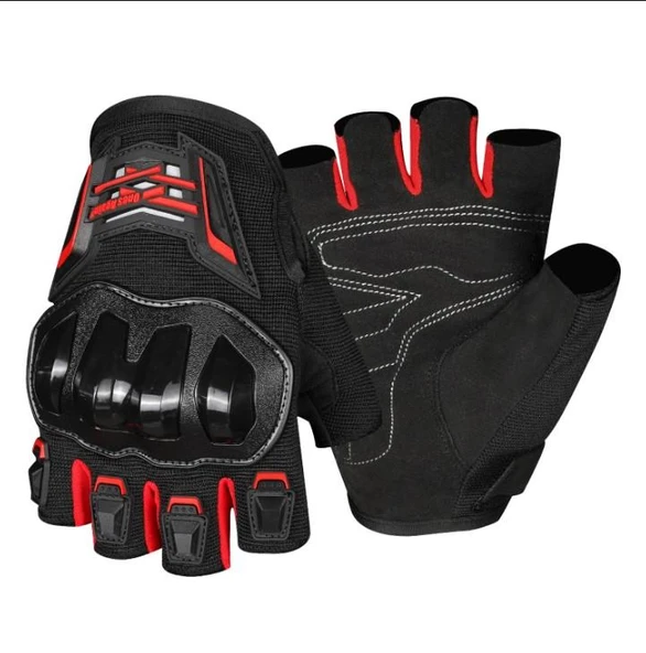 Ones Again Mg14D Su Geçirmez Parmaksız Motosiklet Eldiveni Kırmızı M Beden