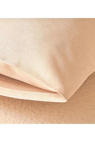 Sheri Home Düz Pamuklu 2’li Yastık kılıfı Kahve Köpüğü - 3