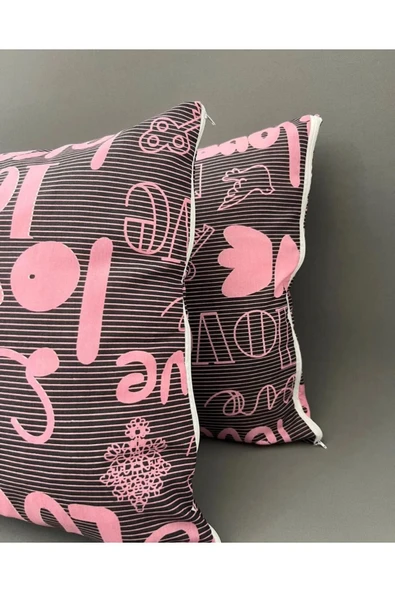 Sheri Home Tekstil Life Happy Love Kolay Ütülenir 2'Lİ YASTIK KILIFI TR88957524588 - Resim 2