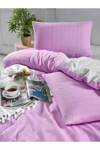 Sheri Home Tekstil Cotton Dark Blue Çift Kişilik Nevresim Takımları V1 Lıla - Resim 2