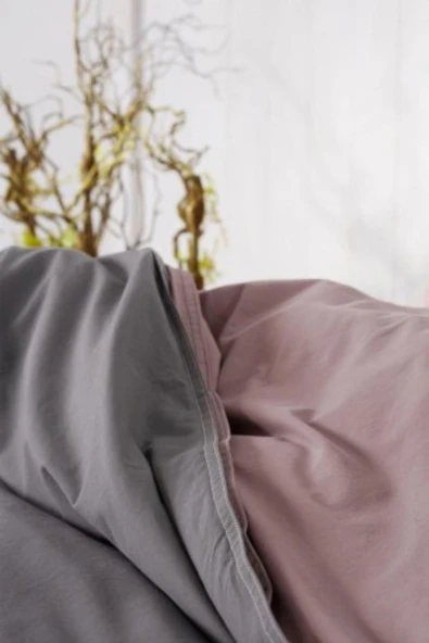 Sheri Home Çift Kişilik Çift Taraflı Vintage Nevresim Takımı 200x220cm Açık Mürdün Cs148894 - Resim 3