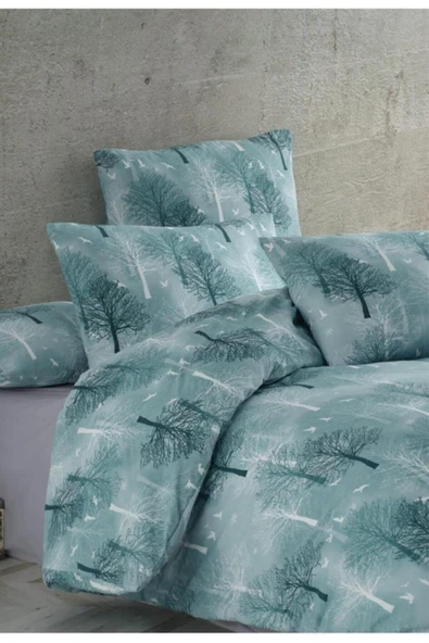 Sheri Home Tekstil Ranfonce Tek Kişilik Çarşaflı Nevresim Takımı Kare Çizgi Desen - Resim 2