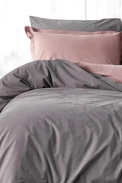 Sheri Home Çift Kişilik Çift Taraflı Vintage Nevresim Takımı 200x220cm Açık Mürdün Cs148894 - Resim 2