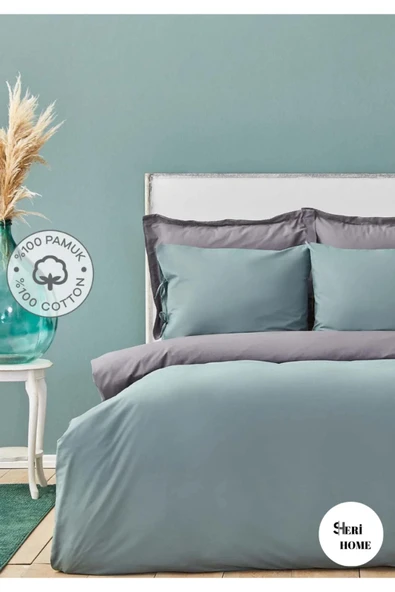 Sheri Home Basic Petrol Antrasit Çift Taraflı Tek Kişilik Nevresim Takımı - Resim 2