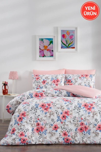 Sheri Home Tekstil Lastikli Çarşaflı Tek Kişilik Nevresim Takımı KIRÇİÇEKMODEL8892 ürün görseli 1