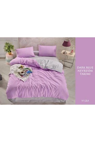 Sheri Home Tekstil Cotton Dark Blue Çift Kişilik Nevresim Takımları V1 Lıla ürün görseli 1