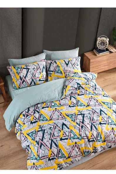 Sheri Home Babil Çift Kişilik Nevresim Seti 200x220 %100 Pamuk Newyellow01453020 - Resim 2