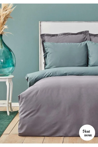 Sheri Home Basic Petrol Antrasit Çift Taraflı Tek Kişilik Nevresim Takımı ürün görseli 1