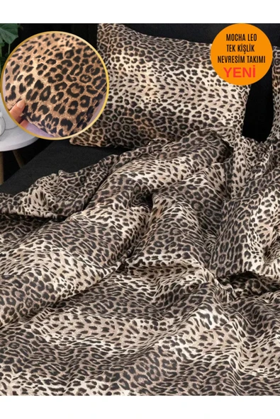 Sheri Home Tekstil Mocha Leo Tek Kişilik Nevresim Takımı 889221969488 - Resim 4