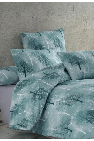 Sheri Home Tekstil Cotton Yeşil Ağaç Tekkişilik Nevresim Seti ürün görseli