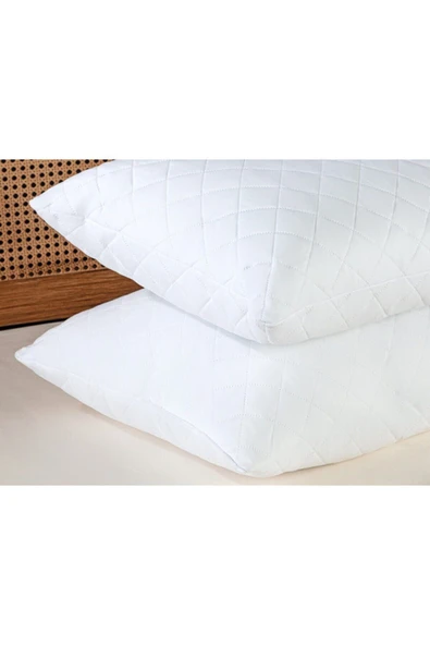 Sheri Home Tekstil Farrant 2'li Eco Kapitoneli Yastık - Beyaz - Resim 3