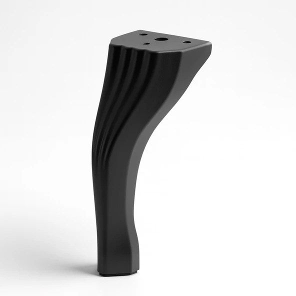 Kesit 14 cm Siyah Metal Mobilya Ayağı Ayakları Ünite Baza Koltuk Kanepe Sehpa Masa Tabure Siyah - Resim 6