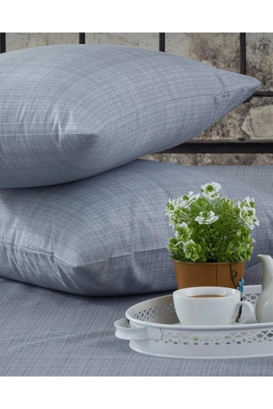 Sheri Home Tekstil Sheri 2’li Renforce Füme Gri Yastık Kılıfı - Resim 2