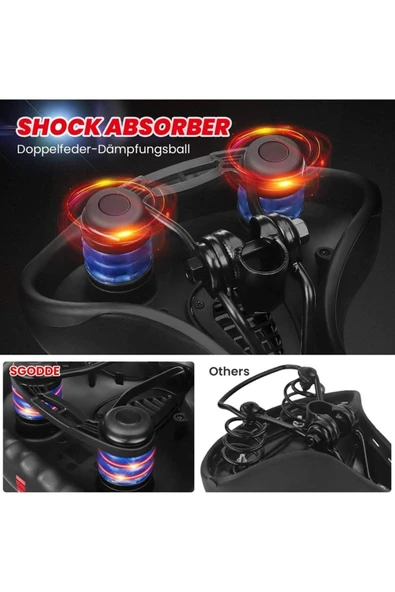 Bisiklet Koltuk Sele Airzone Hava Kanallı Reflektörlü Elastomer Yaylı Soft Doku Selesi - Resim 9