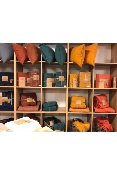 Sheri Home Tekstil Naturel 2' Li Yastık Kılıfı 100% Organik Pamuk -cotton Zumrut - Resim 2