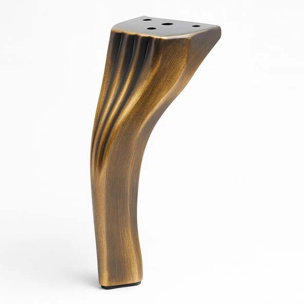 Kesit 14 cm Eskitme Antik Sarı Metal Mobilya Ayağı Ayakları Ünite Baza Koltuk Kanepe Sehpa Masa - Resim 5