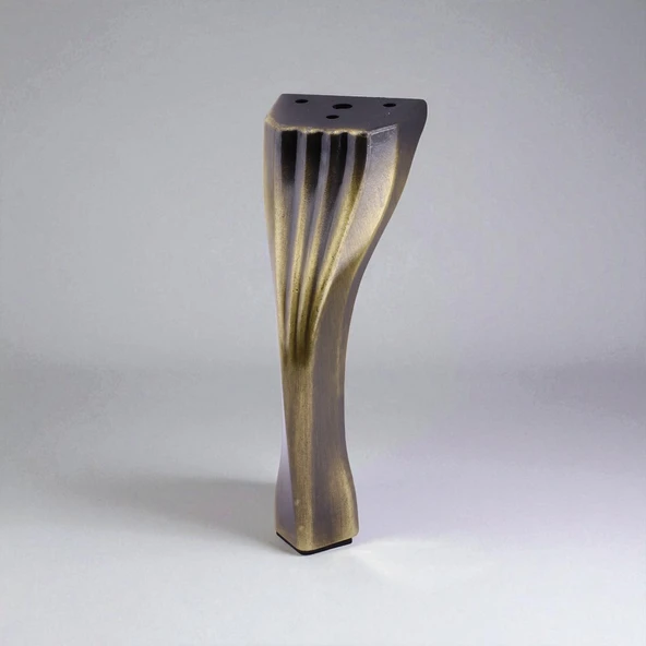 Kesit 14 cm Eskitme Antik Sarı Metal Mobilya Ayağı Ayakları Ünite Baza Koltuk Kanepe Sehpa Masa - Resim 6